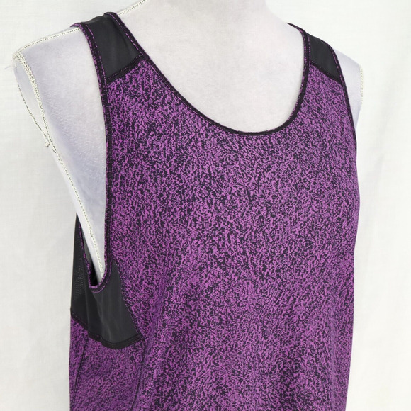 Lululemon Tank Top Womens Medium Purple Black Print Mesh Back Yoga Exercise - Picture 6 of 12